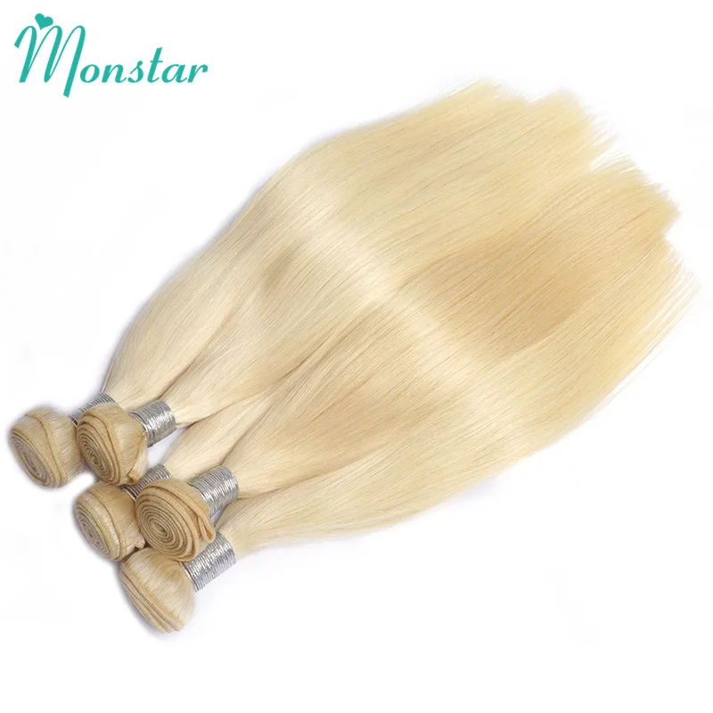 Human Hair Extensions 613 Blonde Colored 30 Inch Straight Human Hair Bundles Brazilian Hair Weave 100% Human Remy Extensions