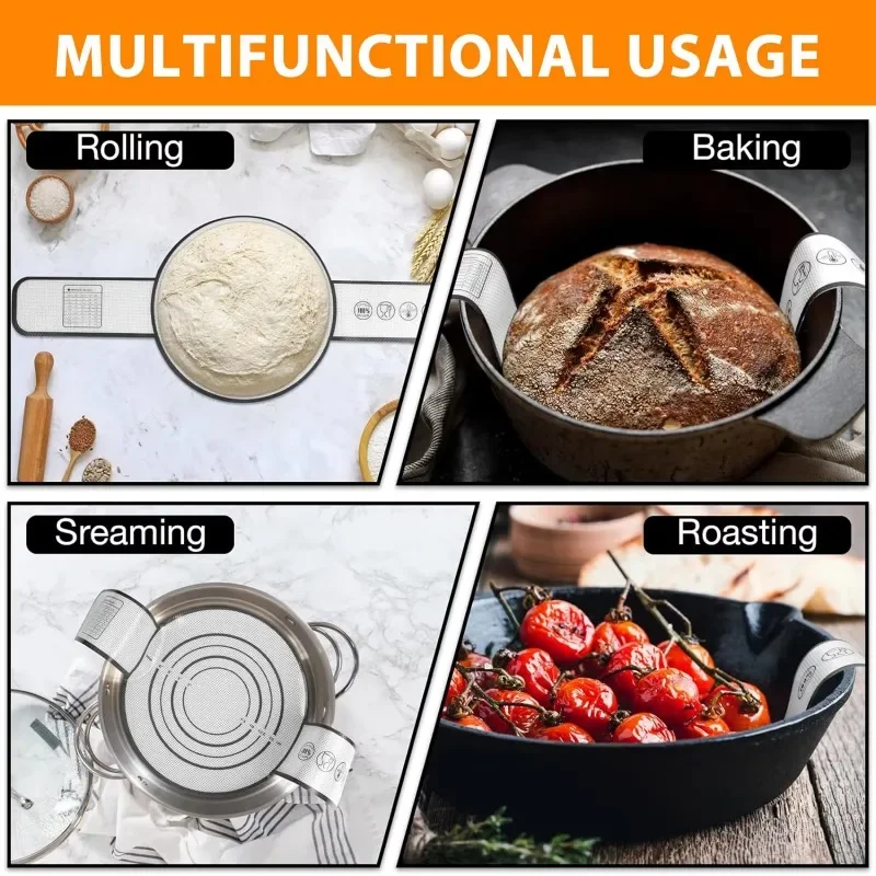 1PC Silicone double ear bread oven pad reusable Dutch oven pad non stick baking tool for transferring dough