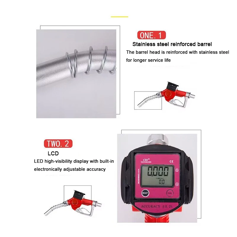 K28 Aluminum Refuel Injection Tools New Digital Flow Meter Fueling Nozzle Diesel Kerosene Gasoline Fuel Gun Oil Fill Nozzle