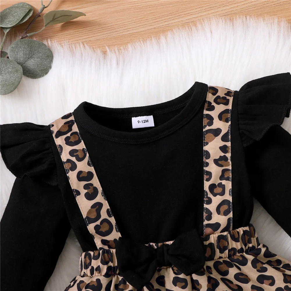 Leopard Romper Dress with Bow 2