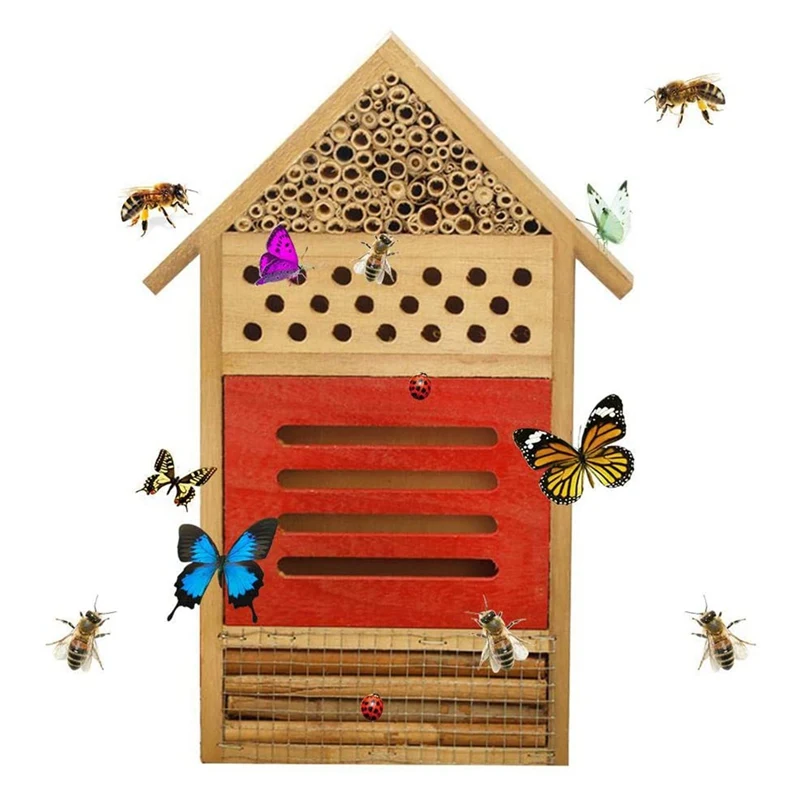 

Wooden Insect House Hanging Insect Hotel for Bee Butterfly Ladybird Beneficial Insect Habitat Outdoor Garden Farmhouse Park