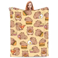 Cute Capybara Flannel Throw Blankets Blankets for Bedding Couch Super Soft Bedding Throws 1