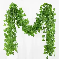 Lush Green Ivy Leaf Artificial Garland - 6pcs (72 Leaves)