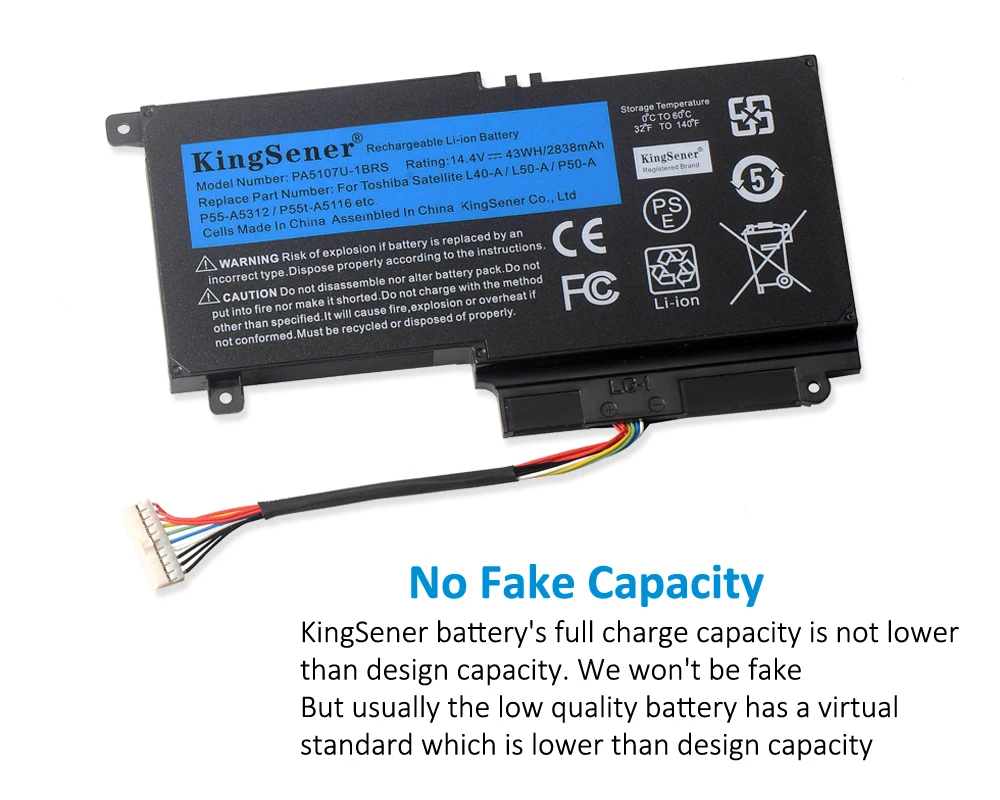 KingSener-Bateria para Toshiba Satellite, PA5107U, PA5107U-1BRS, L45,