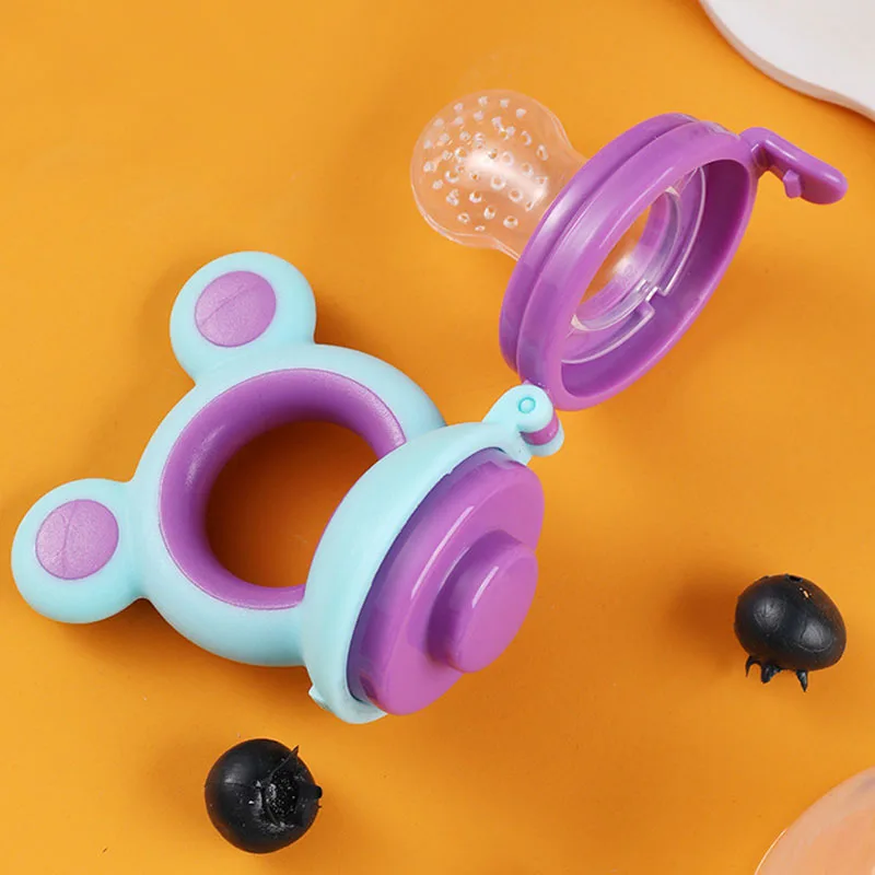 Baby Feeder Silicone Fresh Food Nibbler Kids Boy Girl Bear Ear Fruit Feeding Safe Infant Baby Supplies Nipple Soother Bottles 4