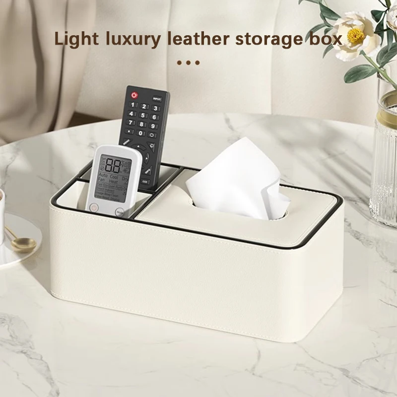 Decorative tissue box，high appearance level light luxury leather tissue box used in hotels, living rooms, office, princess room 3