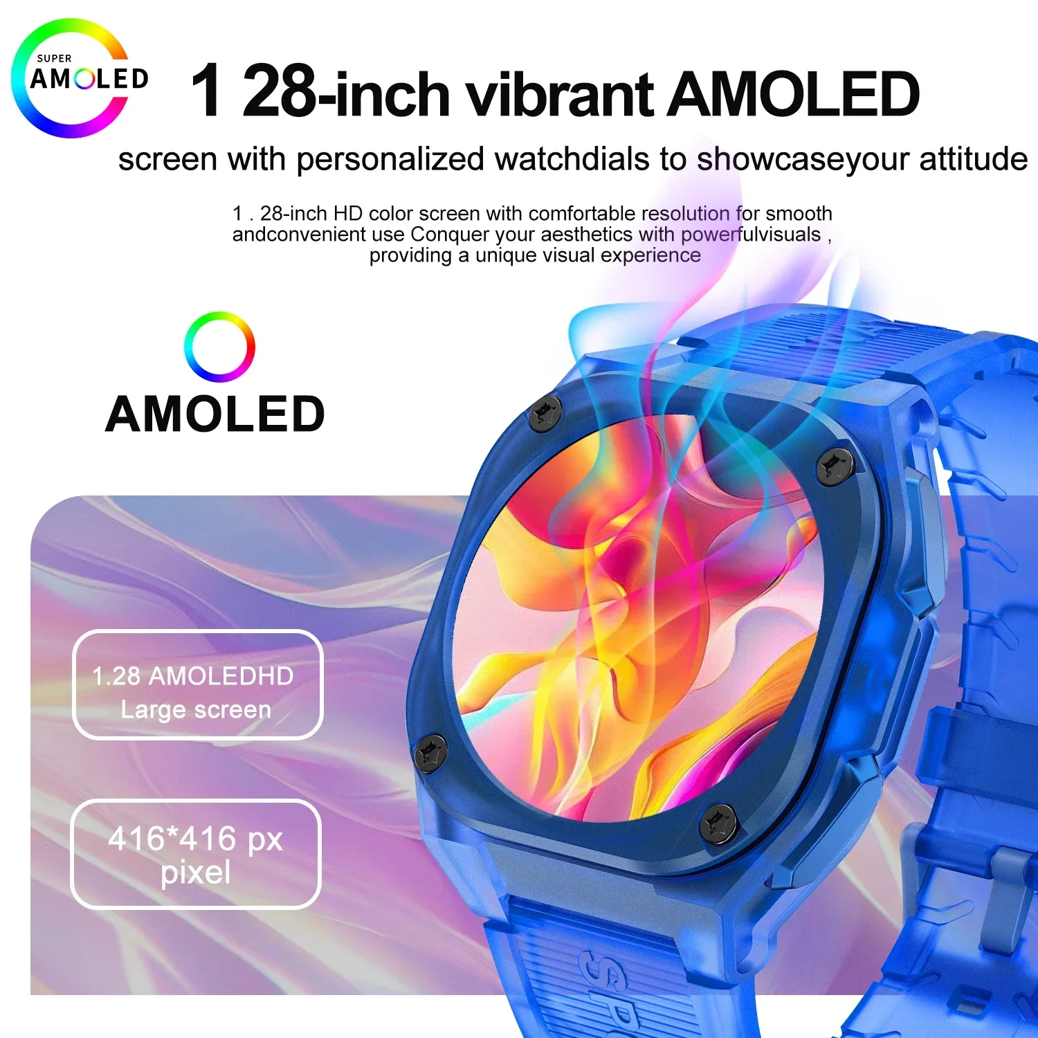 2026 Fashion Smartwatch,Full Touchscreen,Answering,Music Control/Multiple Dials/Calendar/Weather Forecast,For Iphone & Android 6