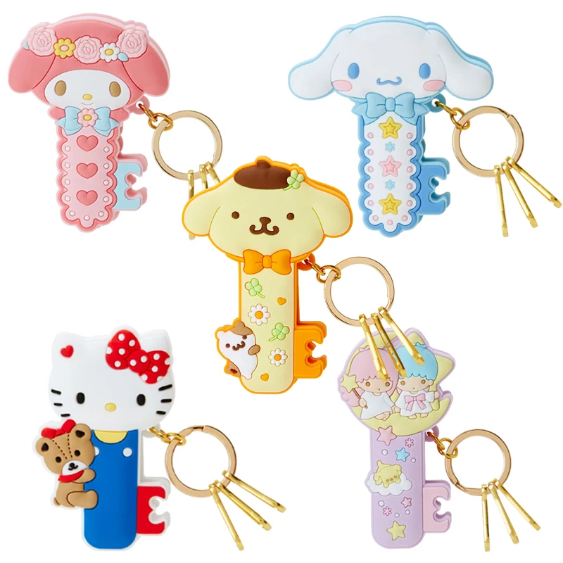 Силиконовый зажим для ключей с мультяшным аниме Kawaii My Melody Purin Dog Cinnamoroll Kt Cat |