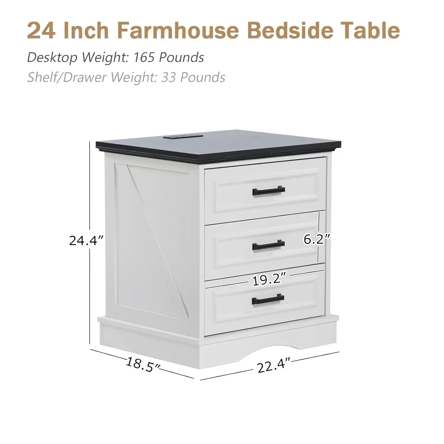 2 or 3 Drawer Nightstand Set 3
