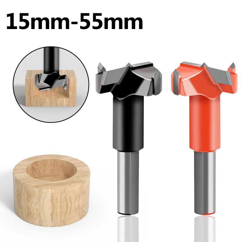 

Woodworking Split Drill Bit 15-55mm Hole Opener Split Drill Forward And Reverse Four-Toeeth Alloy CNC Woodworking Row Drill