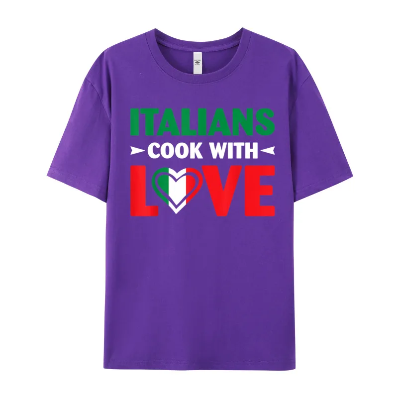 Casual Cook With ove Ita ian O-Neck T Shirts Autumn Tops & Tees Short Sleeve for Women Loose Pure Cotton Normal T Shirt Cook With ove Ita ian Chef Funny Sayings Quotes 1846 purple