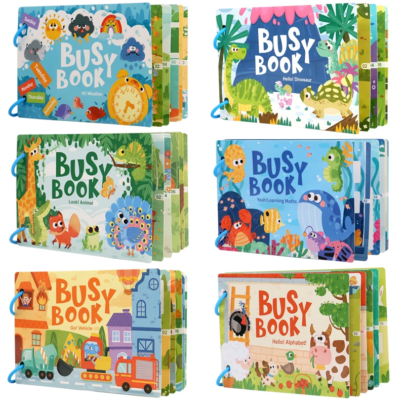 Children's Reusable Activity Books, Early Learning Educational Tools for School and Home, Fun Interactive Toys with Animal, Transportation, and Farm Themes, Matching Games, Suitable for Ages Three and up