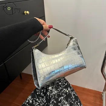 Borse in pelle PU moda per donna Borsa da ascella modello alligatore Borsa da donna piccola sotto le ascelle Borsa a tracolla 1