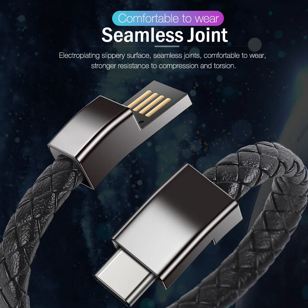Portable Fast Charging Bracelet USB Cable – Micro, Type C Charger Cord