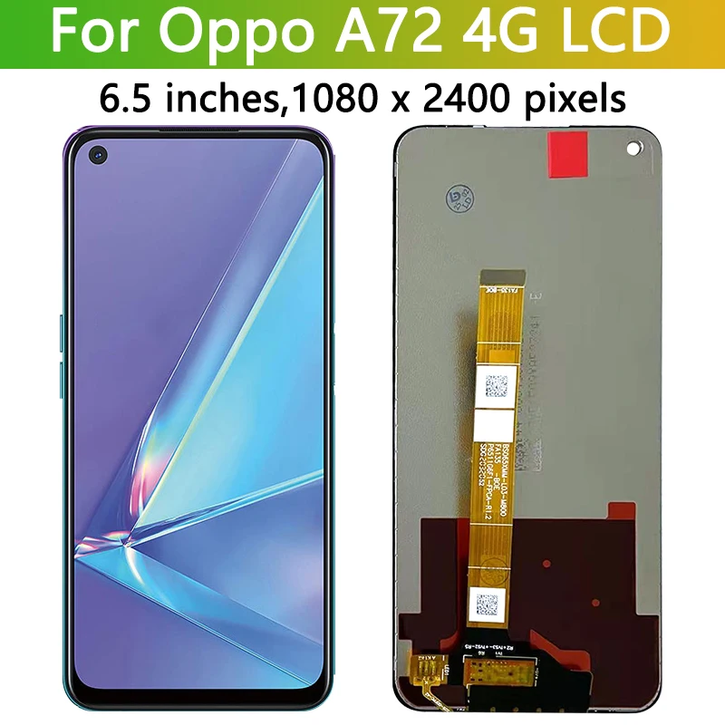 OPPO A72 4G CPH2067 Touch Schermo LCD Display Schermo Pari Originale Nero Copia
