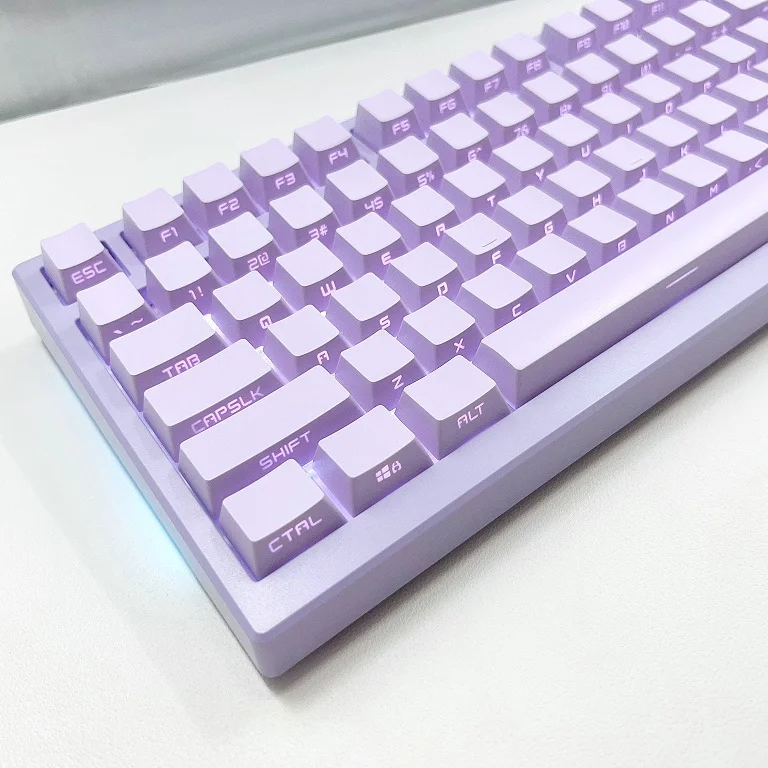 Lado Gravado Luz Transmitindo Keycap 61 Teclas Branco Preto Rosa Pbt Infecção por Gradiente Teclado Mecânico Oem - Imagem 5