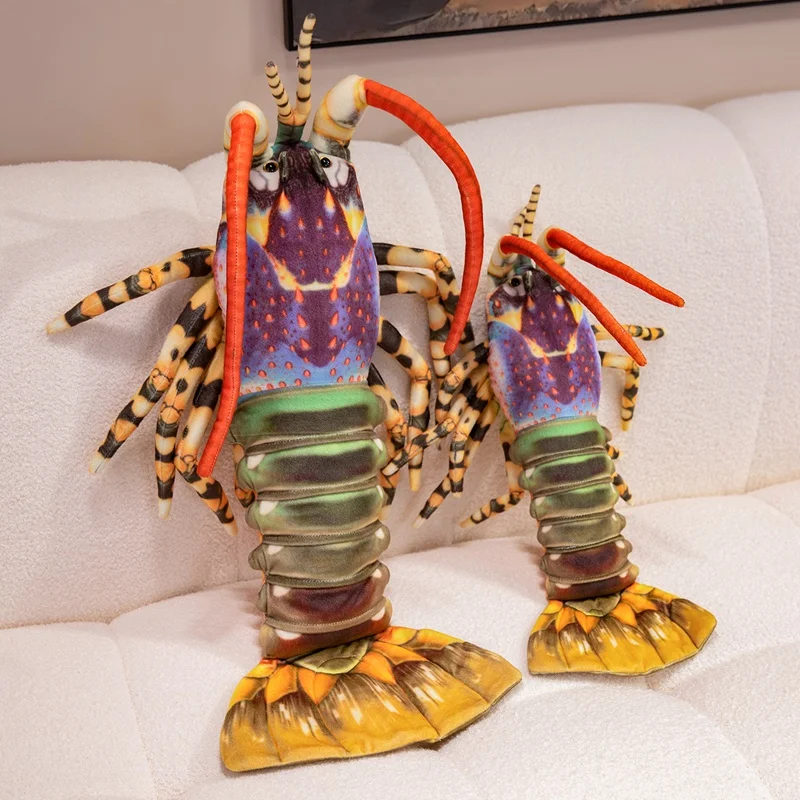 Lifelike Colorful Lobster Plush Toy Stuffed Throw Pillow Creative Home Decor Funny Christmas Gift Vivid Design
