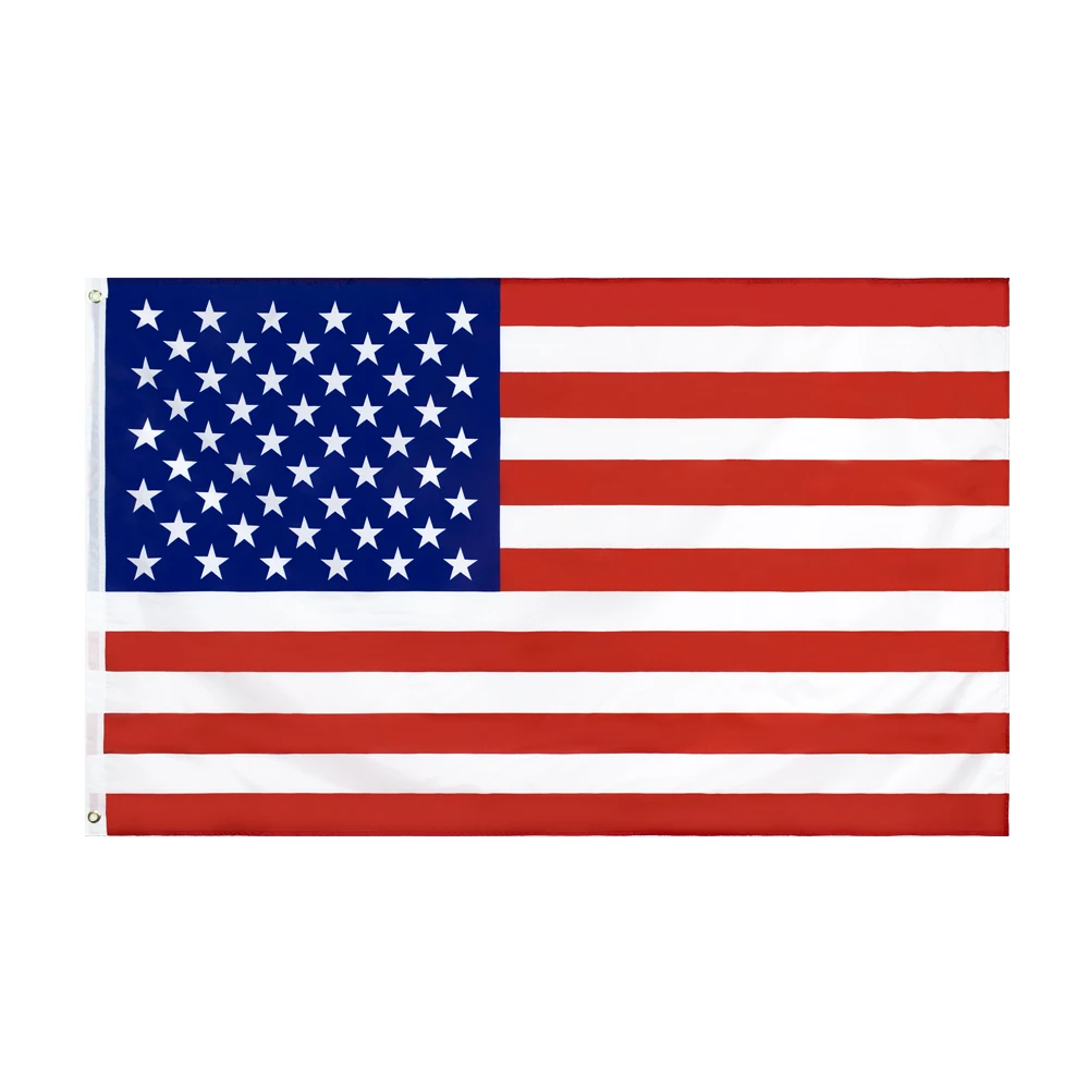 

FLAGJM 90x150cm Us High Quality Double Sided Printed Polyester American Grommets USA Flag