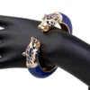 Luxury Enameled Colorful Wolf Bangle Cuff Bracelet Fashion Jewelry for Women Statement Bangles Bracelet Accessory Engagement 4