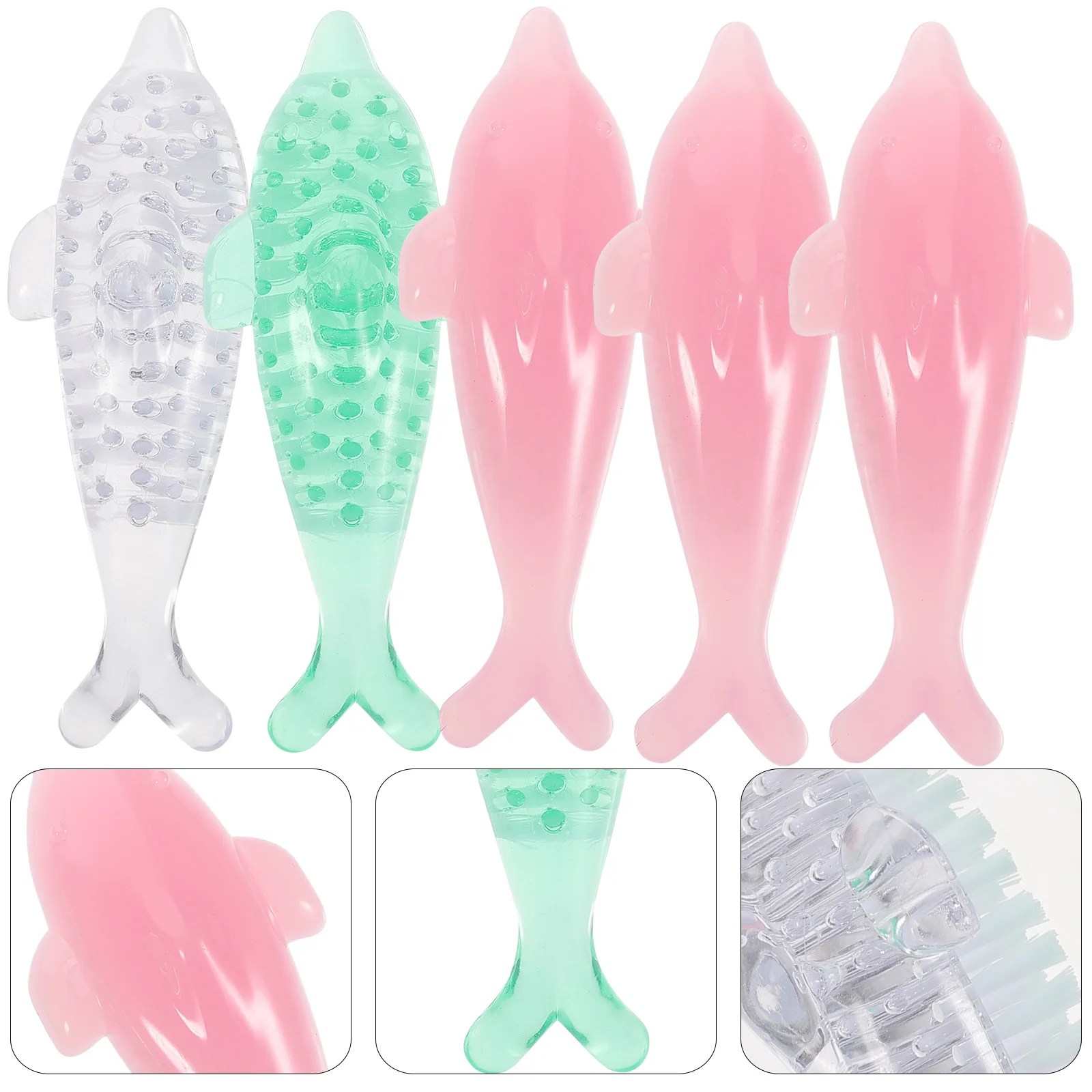 

5 Pcs Dolphin Nail Brush Scrubbing Makeup Cleaner Dust Useful Cleaning Pp Silk Household Simple Home Fingernail