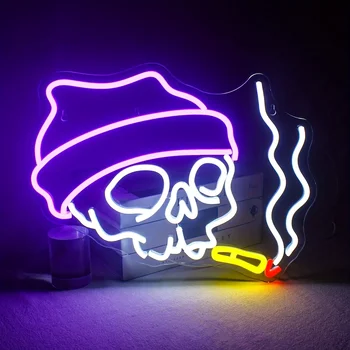 Somoking Skeleton Neon Light Sign