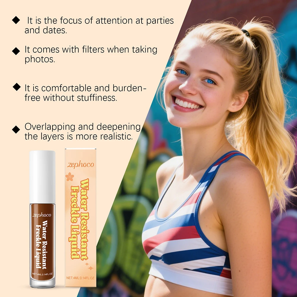 Water Resistant Freckle Pen Natural Simulation Instant Freckle Liquid Fake Dot Spot Seal Waterproof Quick Dry Makeup Tool