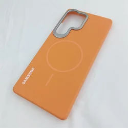 Luxury Skin Feel Matte Magnetic Case - Shockproof Slim Hard PC Cover - S23 FE (Orange)