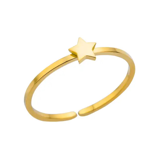 Bagues en acier inoxydable 316L pour femmes, couleur or réglable, petite étoile ouverte, bijoux féminins, cadeaux de mariage, nouvelle tendance