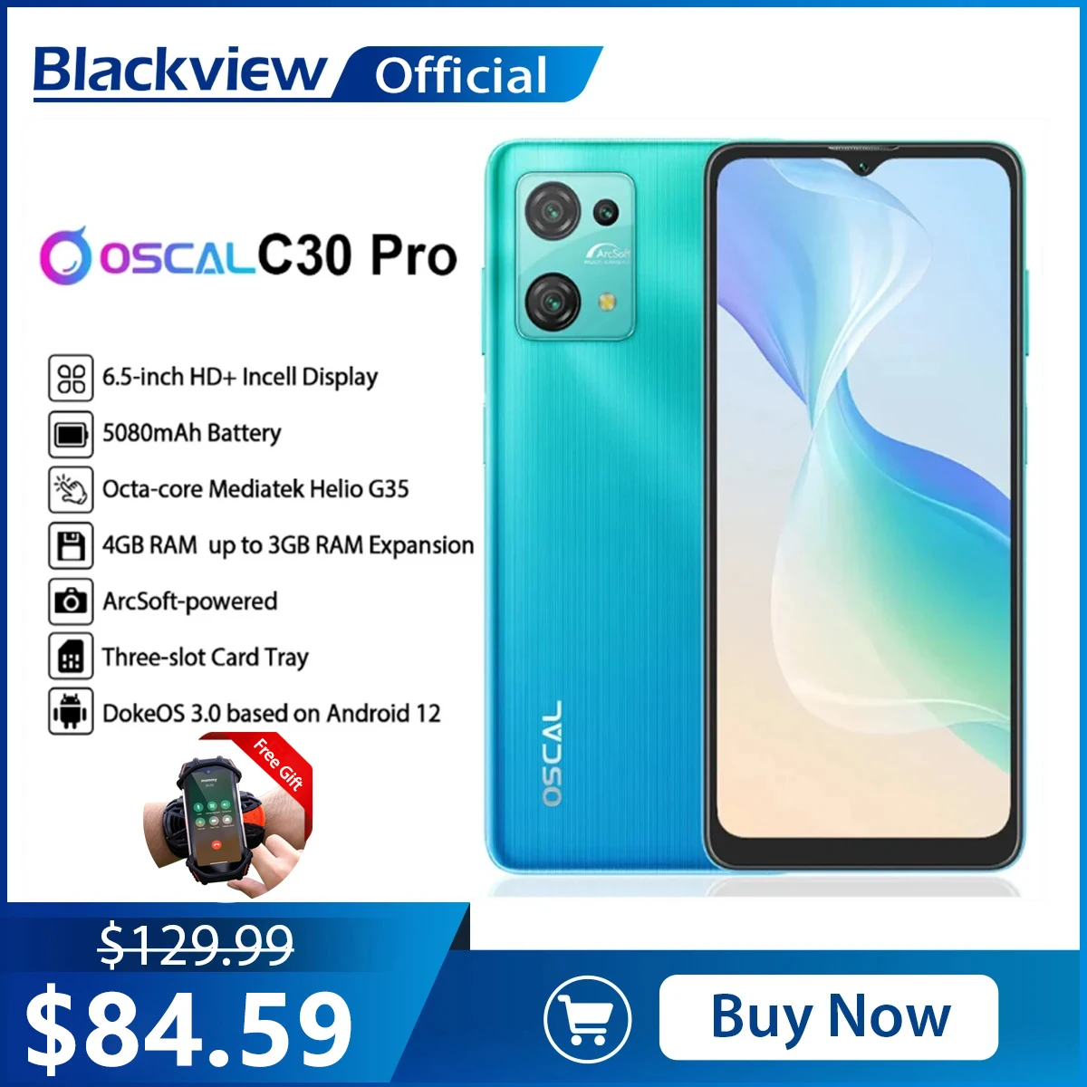 CAXKJE Custodia per Blackview Oscal C30 (6.50 Pollice
