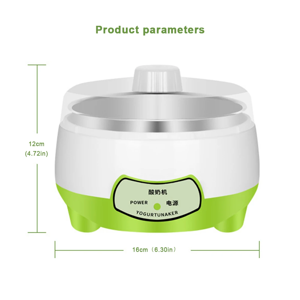 1Pcs 1.2L Yogurt Maker Constant Temperature Fermentation Mini Automatic Yogurt Machine Green/Pink/Orange Steel Liner