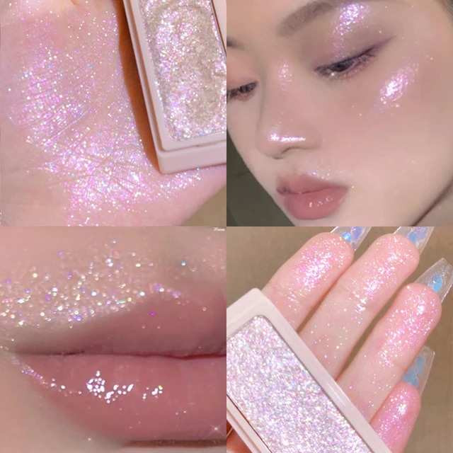 Glitter Highlighter Waterproof Diamond Shimmer Face Body Brighten Palette  Monochrome Shiny Highlighter Korean Cosmetics Makeup - AliExpress