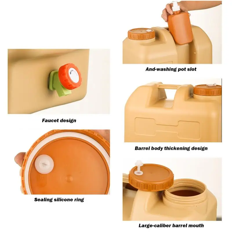 Water Container With Spigot Camping Water Tank With Spout And Lotion Dispenser No Leakage Portable 5 Gallon Carrier