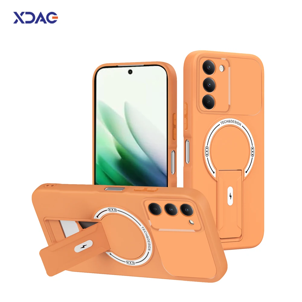 Enhanced Magnetic Lens Protection Foldable Phone Case with Soft Back Cover