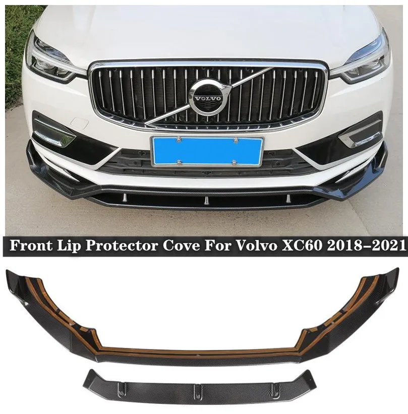 

New High Quality ABS Paint & ABS Carbon Fibre Bumper Front Lip Splitter Protector Cover For Volvo XC60 2018 2019 2020 2021