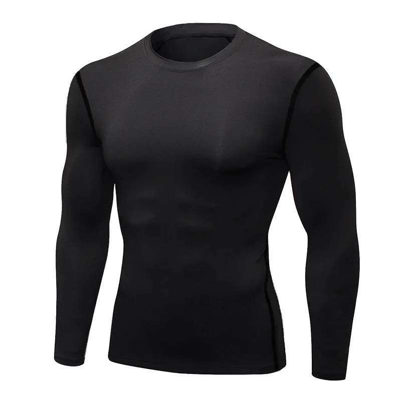 1pcs Men's Long-sleeved Thermal Underwear Male Thin Tight Fitting Fast Dry Elastic Fitness Tops Man Autumn Winter Sprots Wear - Image 2