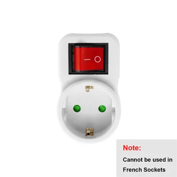 ซ็อกเก็ตปลั๊กแปลงยุโรปพร้อมสวิตช์เปิด/ปิด EU มาตรฐานขยายอะแดปเตอร์ไฟซ็อกเก็ตขยายปลั๊กอะแดปเตอร์แปลง 1