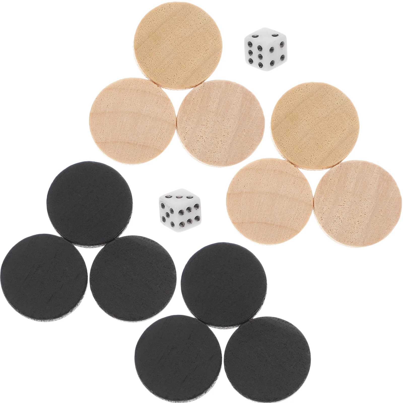 

30pcs Wood Backgammon Piece Checkers Chess Pieces Board Game Accessories