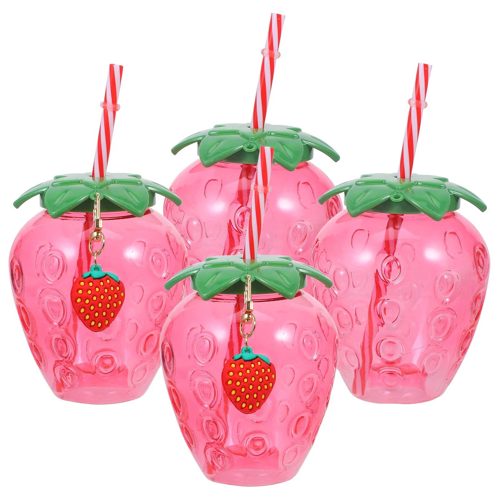 4Pcs Strawberry Cup Water Bottle Coffee Glass Glassware Cups Drinking Tumbler Hawaii Cold Drinking Cup Juice Bottle For Kids