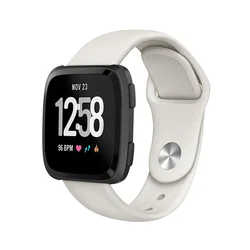 Silicone Watch Strap for Fitbit Versa - Durable and Comfortable Replacement Band (Apricot)