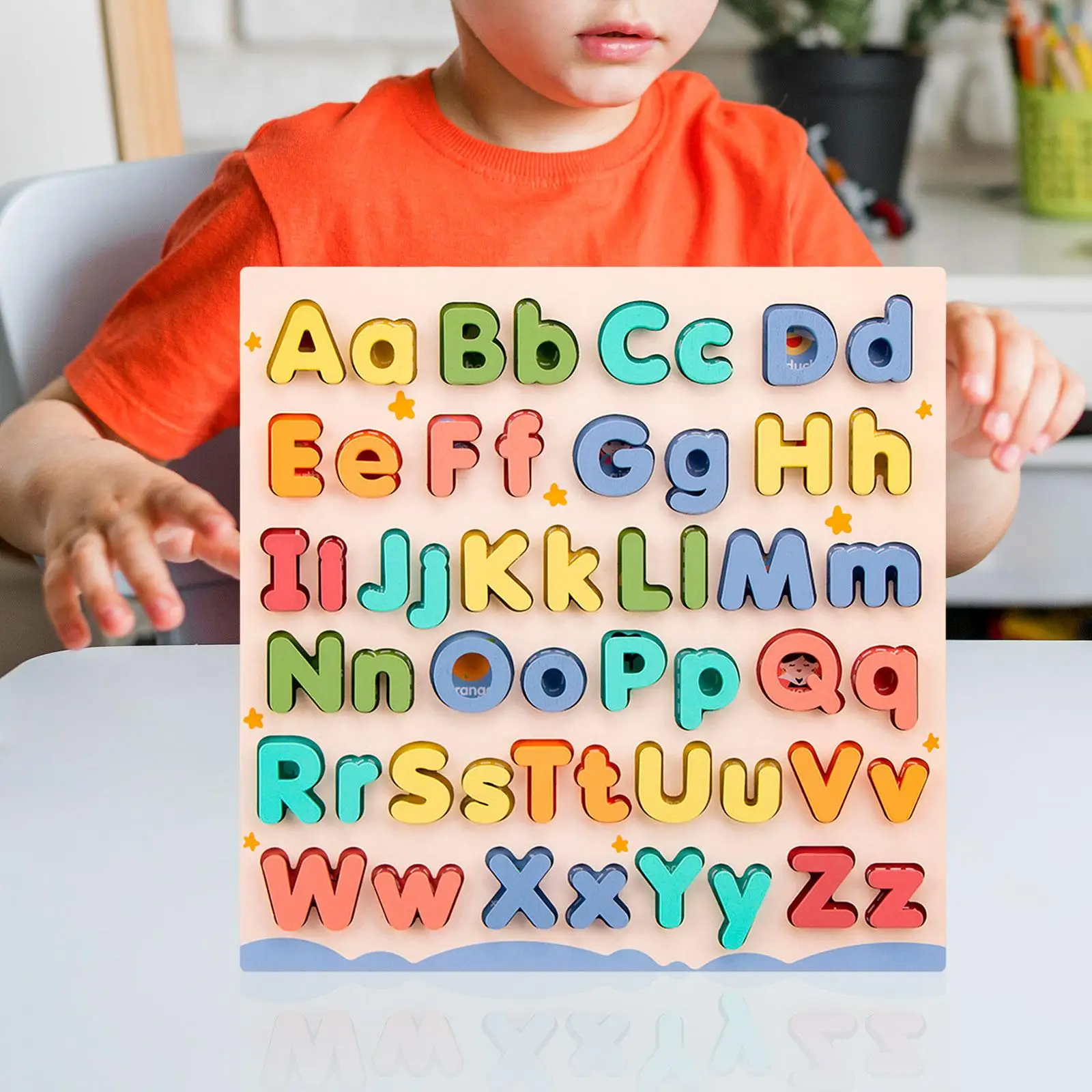 

Children Wooden Abc Puzzle Parent Child Interaction Learn Alphabet for Birthday Gifts Children Ages 3+ Years Old Boys Girls Kids