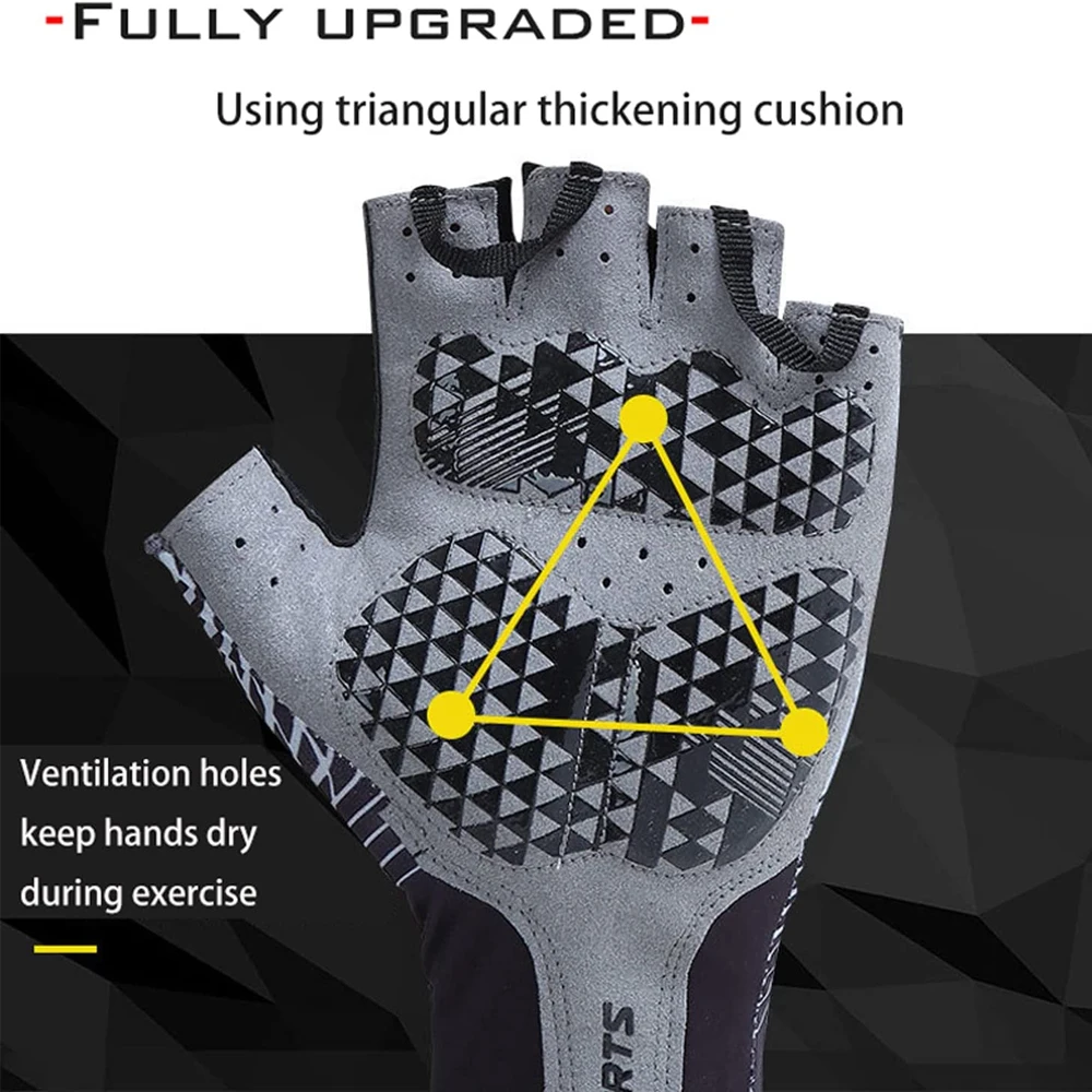 Sports half finger gloves cycling gloves sport gloves 1 pair sports cycling gloves half finger bike gloves-mountain biking for men and women MTB bicycle working out