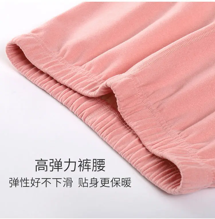 Women's thermal underwear plus velvet padded autumn clothes and trousers suit thin cotton sweater in winter