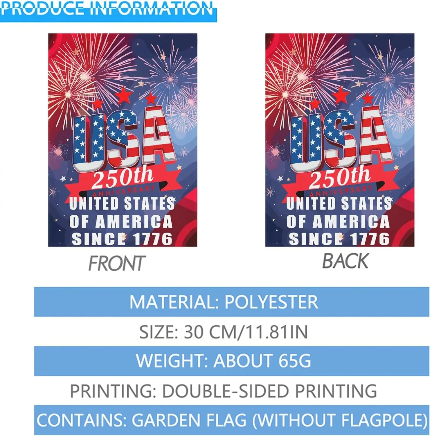 250th Anniversary America Garden Flag 3