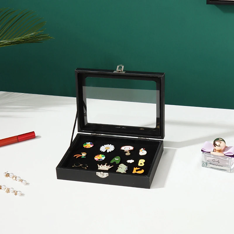 Pin Medal Display Case Badge Storage Box Transparent Dustproof Pin Display Box For Medal Jewelry Collection Display Frame