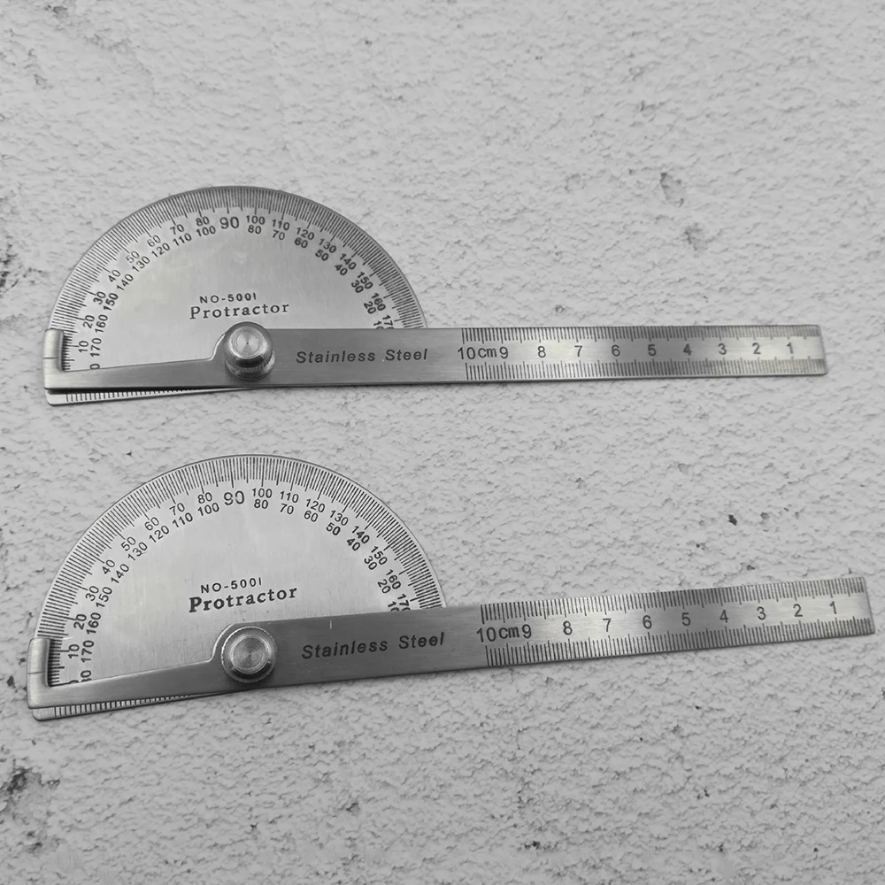 Stainless Steel Protractor Angle Ruler Dividing Gauge Angle Ruler 180 Degree Semi Circular Carpenter Angle Ruler 10cm Protractor