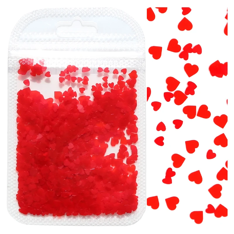 2g Holographic Nail Art Glitter Shiny Sweet Love Heart Flakes Sequins 3D Nails Paillette Manicure Valentine's Day Decorations 6