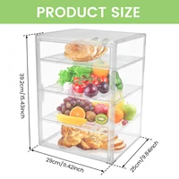 Armoire de boulangerie à 4 niveaux réglable et détachable pour différentes tailles de marchandises au four, vitrine de pain en acrylique hautement transparente 6