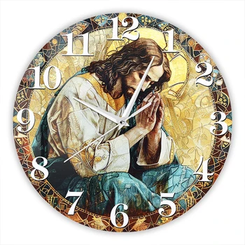 Jesus Christ Prayer Wall Clock – Christian Home Decor 1