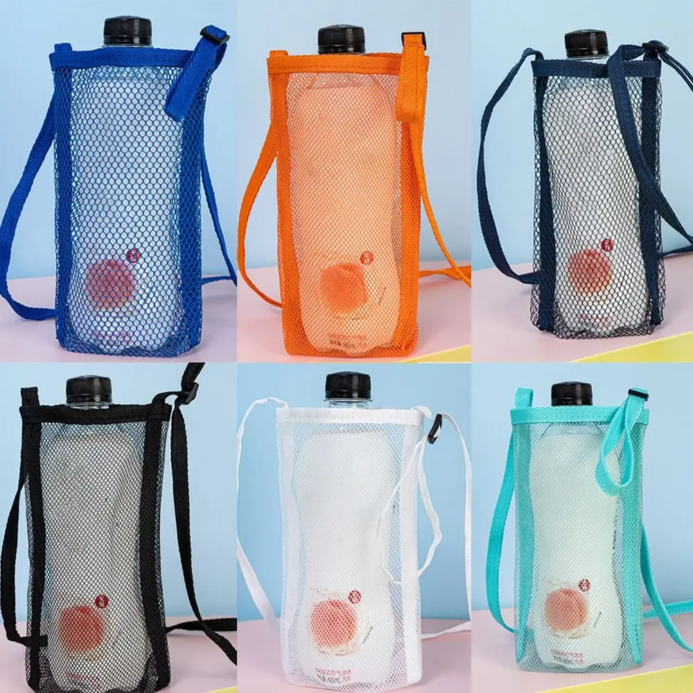 

Outdoor Sport Water Bottle Cover Sport Camping Accessories Mesh Cup Sleeve Pouch With Strap Visible Bag Cup Accessories