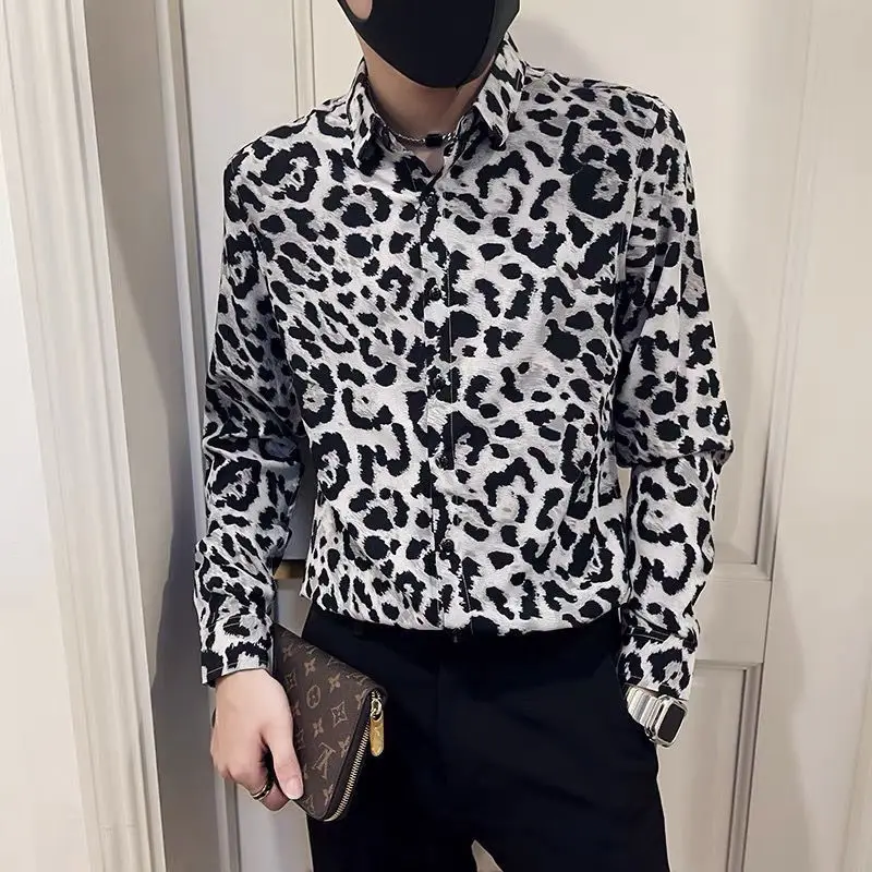 Autumn KPOP Fashion Style Harajuku Slim Fit Tops Loose All Match Casual Shirt Korean Style Pointed Collar Button Printed Blusa